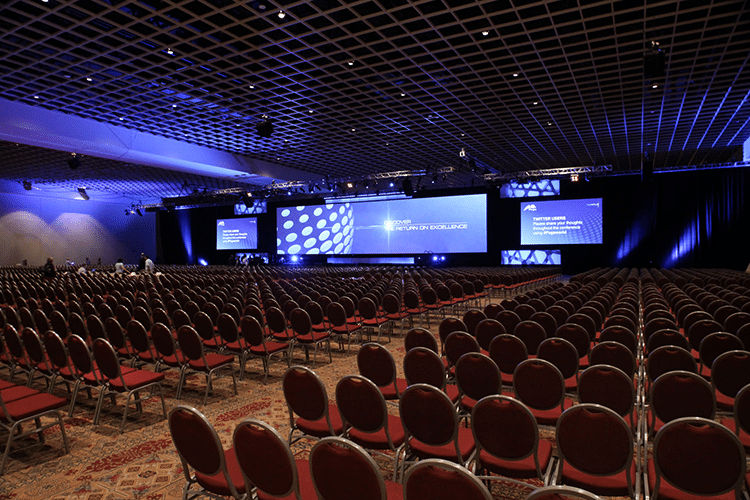 empty event space with chairs